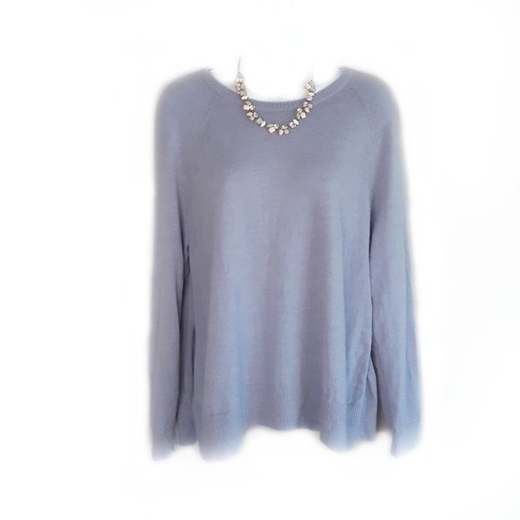 💙 EILEEN FISHER • Medium Petite • merino wool sweater blue women's Winter warm - Picture 1 of 5
